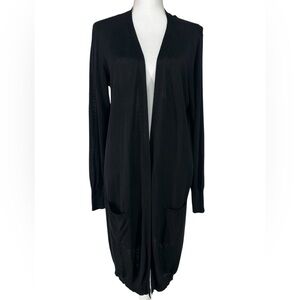 JOSEPH A. / Black Long Sweater Cardigan / Large